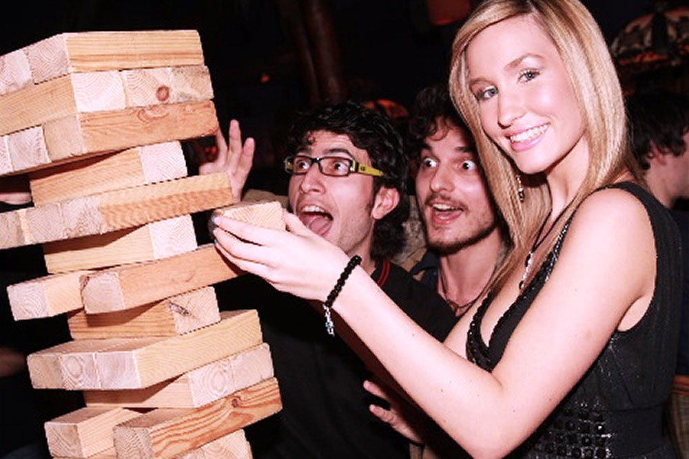 Jenga at Back to the 80's themed event