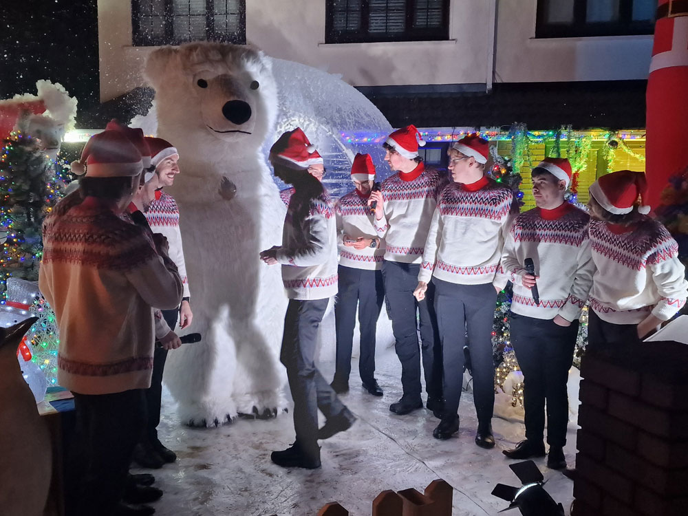 People at “Tesco Become More Christmas” Campaign