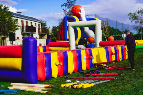 Setup at It's a Knockout Challenge Team Building event