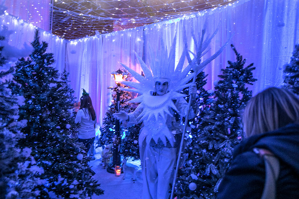 Winter Wonderland theme setup at corporate Christmas party